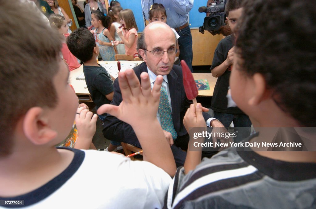 Schools Chancellor Joel Klein wishes school children a good