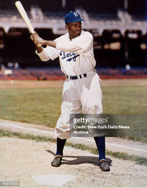 Jackie Robinson of the Brooklyn Dodgers ,