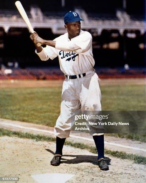 Jackie Robinson of the Brooklyn Dodgers.