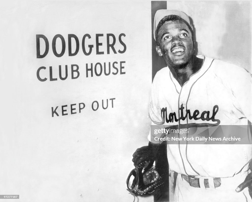 Jackie Robinson, the first black to be admitted to the major