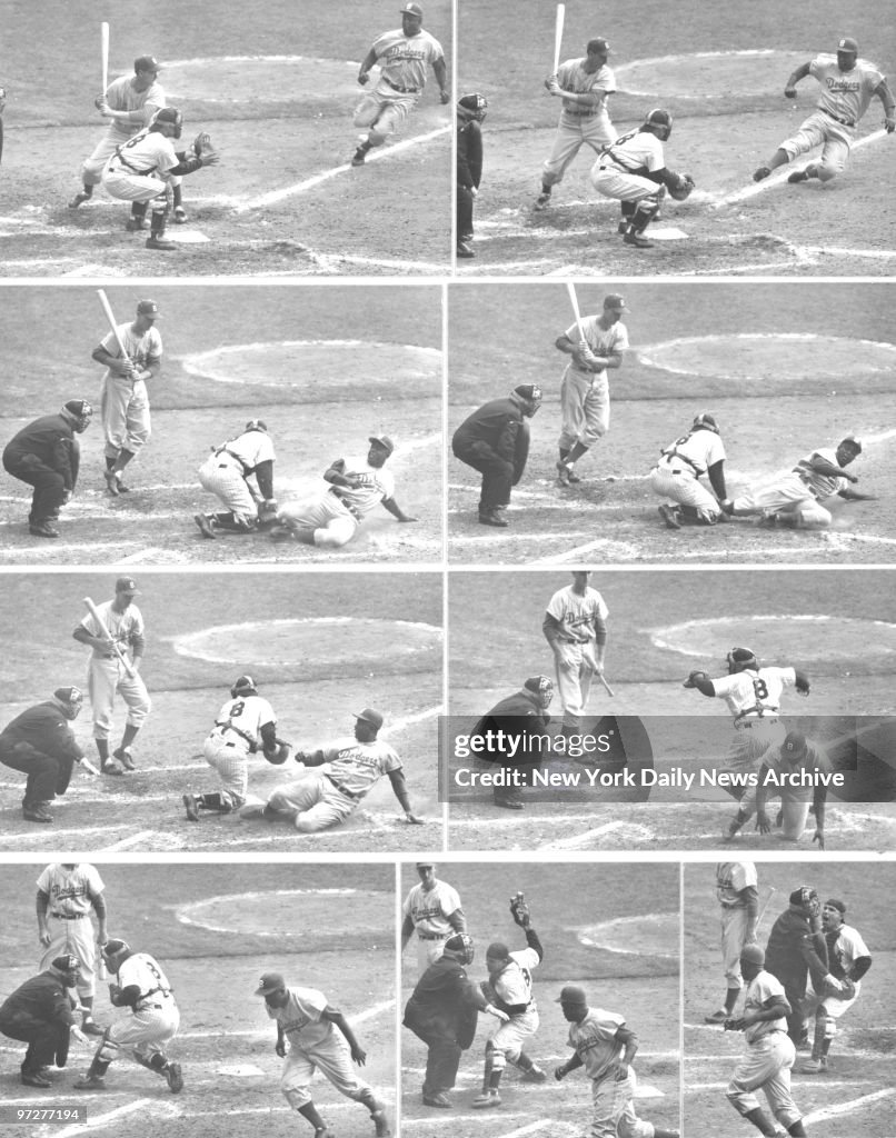 Jackie Robinson, with two out in the eighth inning and the D
