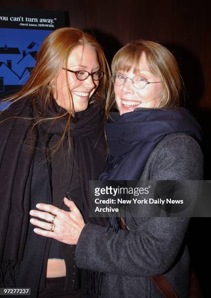 Schuyler Fisk with mother Sissy Spacek at The Bryant Park hotel theater for a screening of the new movie "In the Bedroom." Spacek stars in the film.