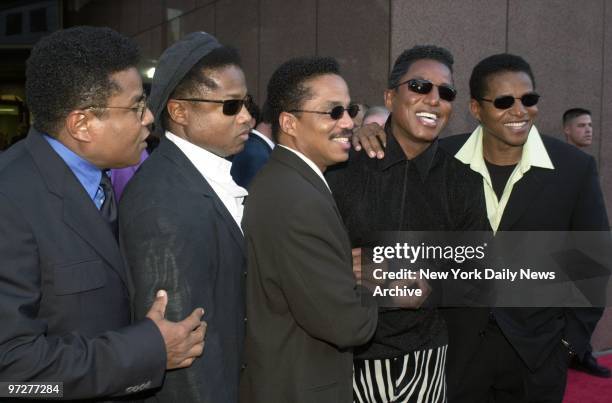 Jackson Five members Tito, Randy, Marlon, Jermaine and Jackie Jackson arrive for their brother Michael Jackson's "30th Anniversary Celebration, The...