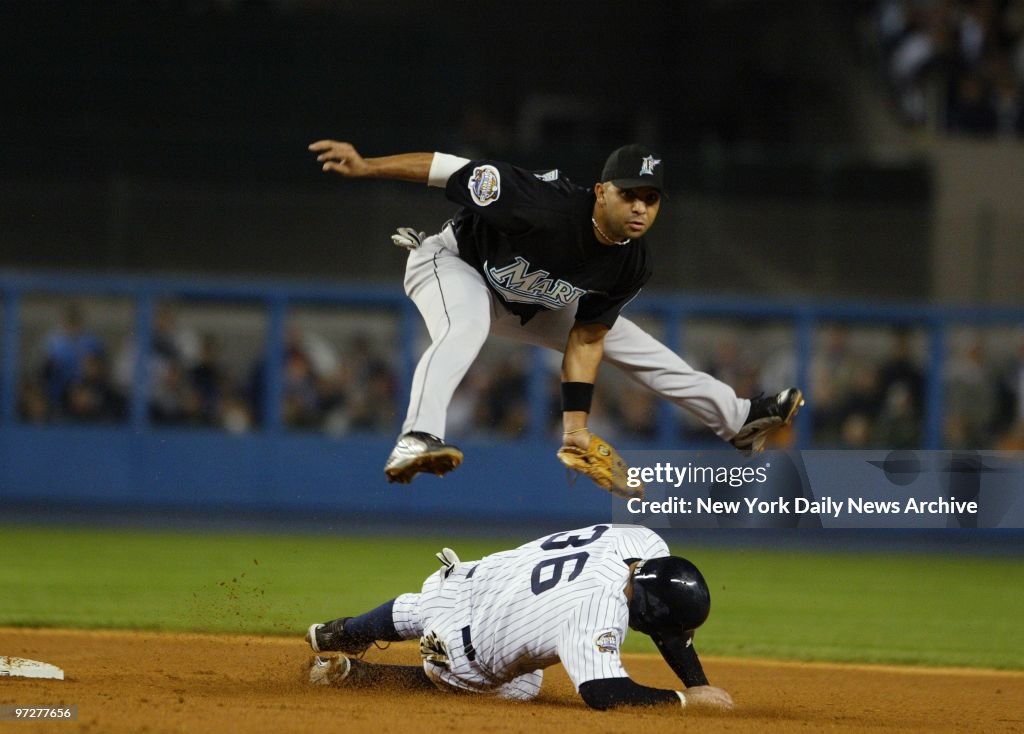 Florida Marlins' Alex Gonzalez gets New York Yankees' Nick J