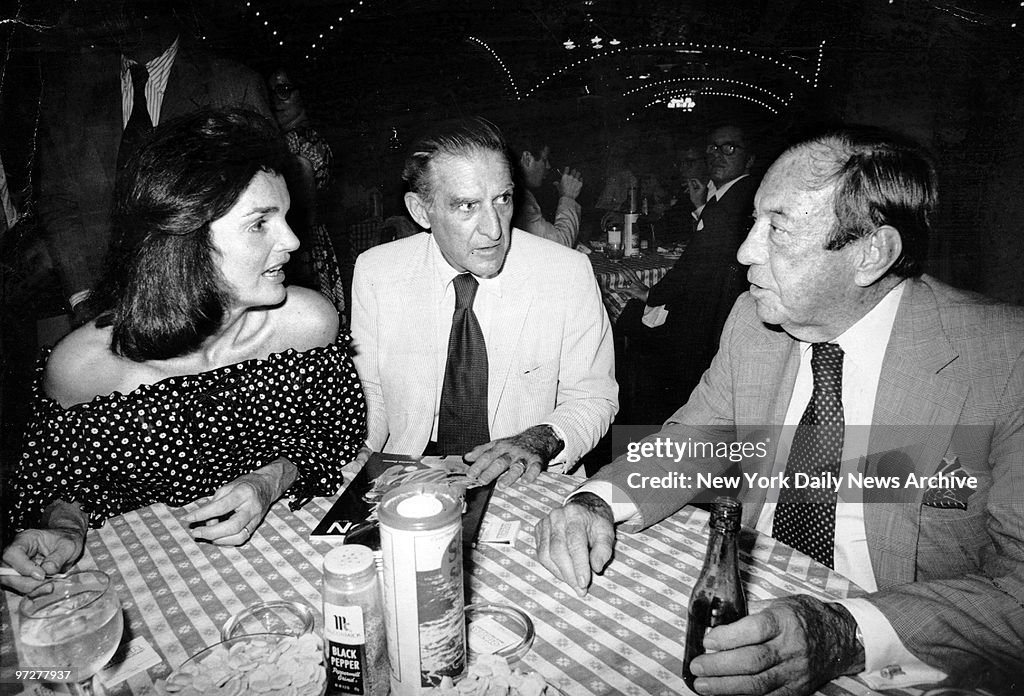 Jacqueline Onassis, writer Brendan Gill and former Mayor Robert F ...