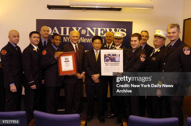Daily News Hero of The Month Award to FDNY Ladder Co. 43.... FF Tommy Condon; Lt. Carmine Calderaro; FF Pat Carr; FF Aswad Hutchinson; Comm. Nicholas...