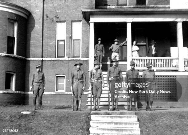 Scottsboro Case - National Guardsmen on duty outside the Decatur, Alabama courthouse where the Scottsboro trial is under way.