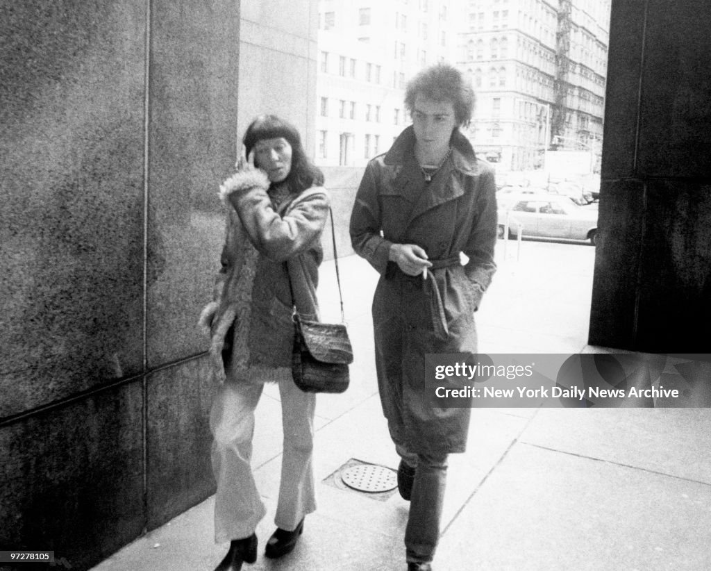 Punk Rocker Vicious British punk rocker Sid Vicious and his mother arrive at Manhattan ...