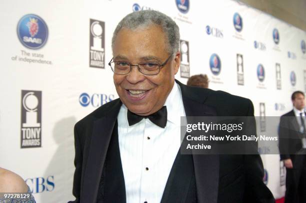 James Earl Jones arrives at Radio City Music Hall for the 59th annual Tony Awards. He was nominated for Best Performance by a Leading Actor in a Play...