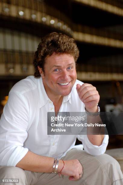 British singer Michael Ball rehearses for Patience, a Gilbert and Sullivan Opera, opening September 10th at the New York City Opera.
