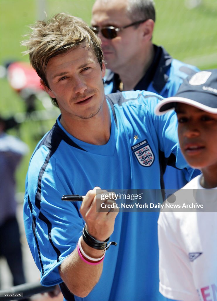 British soccer star David Beckham of the England National Te