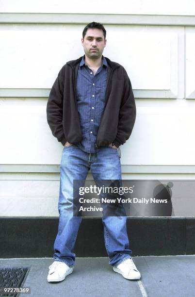 Screenwriter Alex Garland at Central Park South and Seventh Ave. His film, "28 Days Later," will be opening in New York theaters in June.