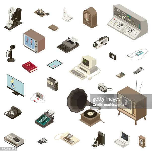 communication technology devices - gramophone vector stock illustrations