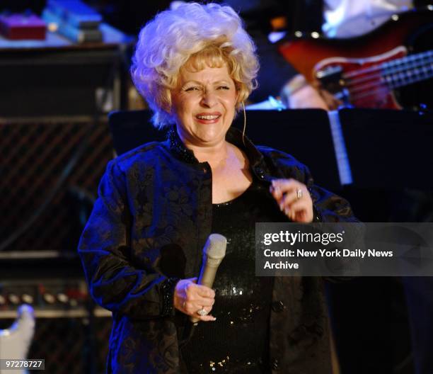 Country singer Brenda Lee performs after she was inducted into the Rock and Roll Hall of Fame in ceremonies at the Waldorf-Astoria.