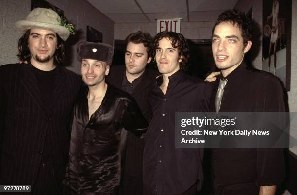 Jakob Dylan and Wallflowers backstage during Z-100 Jingle Ball Concert at Madison Square Garden.