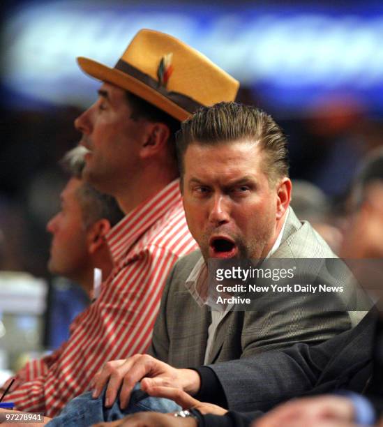 Knicks vs Miami Heat at MSG. , Actors and brothers, Billy and Stephen Baldwin courtside