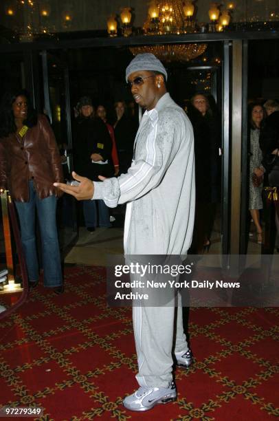 Sean Combs arrives at the Ziegfeld Theatre on W. 54th St. For the world premiere of the documentary film "Fade to Black." He's in the movie.