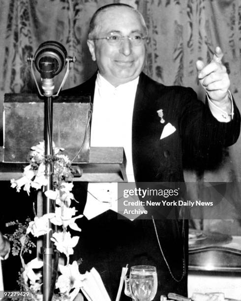 Louis B. Mayer, producer at Los Angeles Biltmore Hotel honored by celebebrities.