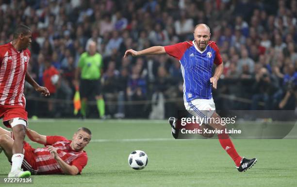 Christophe Dugarry of France in action during the Friendly match between France 98 and FIFA 98 at U Arena on June 12, 2018 in Nanterre near Paris,...