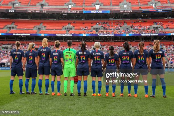 Women's National Team starting lineup of Becky Sauerbrunn , midfielder Julie Ertz , midfielder Samantha Mewis , midfielder Morgan Brian , goalkeeper...