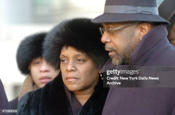 Sean Bell's parents, Valerie and William Bell, leaving Queens Courthouse on Thursday after the third day of the Sean Bell Trial.