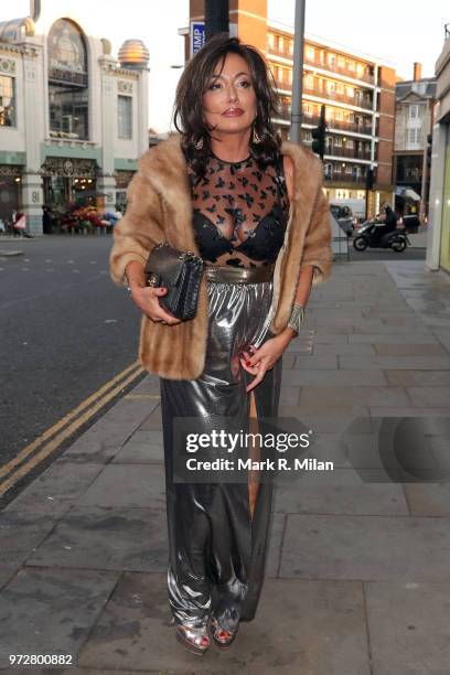 Nancy Dell'Olio attending Lizzie Cundys 48th Birthday party at Caramel sighting on June 12, 2018 in London, England.