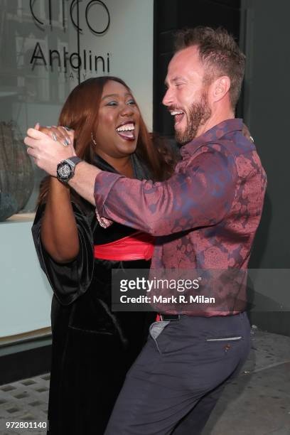 James Jordan and Chizzy Akudolu attending Lizzie Cundys 48th Birthday party at Caramel sighting on June 12, 2018 in London, England.
