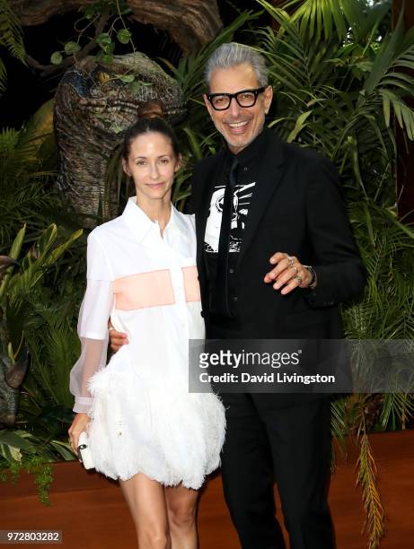 Emilie Livingston and Jeff Goldblum attend the premiere of Universal Pictures and Amblin Entertainment's "Jurassic World: Fallen Kingdom" at Walt...