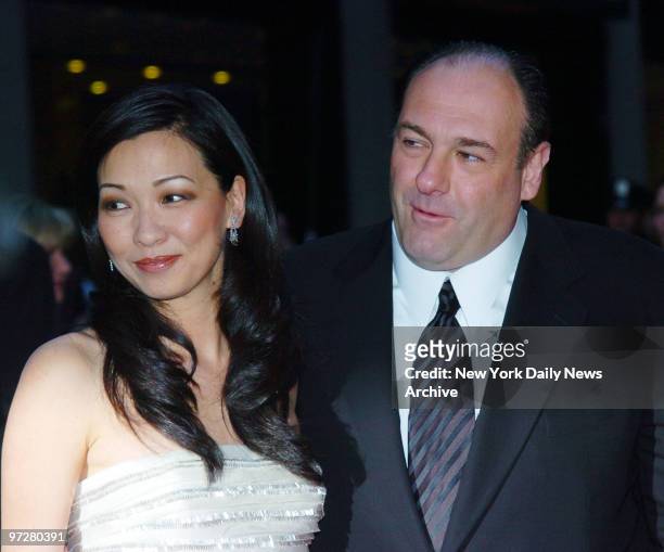 James Gandolfini and Deborah Lin attend the world premiere for the new episodes of the HBO original series "The Sopranos" at Radio City Music Hall....