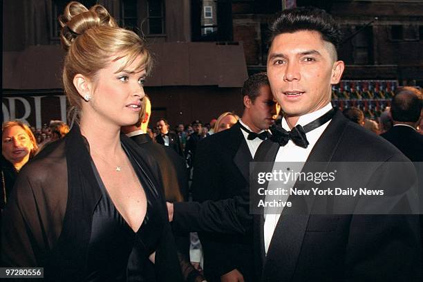 Lou Diamond Phillips and his wife at the Tony Awards.