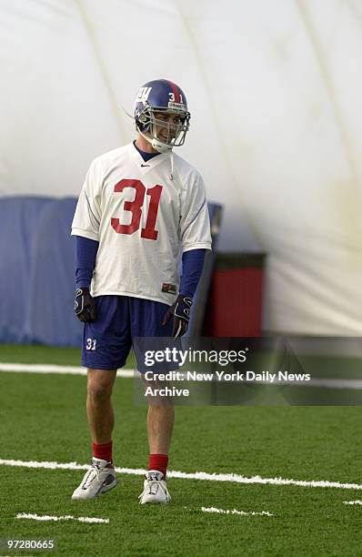 Jason Sehorn of the New York Giants practices before the NFC Championship game against the Minnesota Vikings on Sunday.