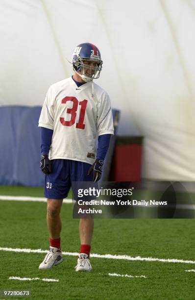 Jason Sehorn of the New York Giants practices before the NFC Championship game against the Minnesota Vikings on Sunday.