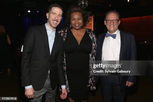 Jeff Cubeta, Aisha de Haas and Alan Fuchsberg attend The Single Parent Resource Center's Spring Celebration at Laurie Beechman Theater on June 12,...