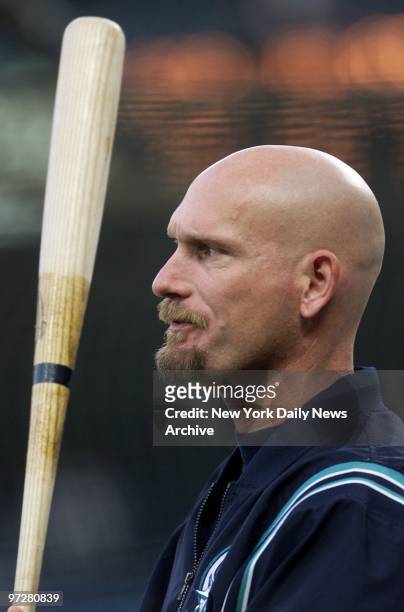 Seattle Mariners' Jay Buhner at batting practice prior to the start of Game 4 of the American League Championship Series against the New York Yankees...
