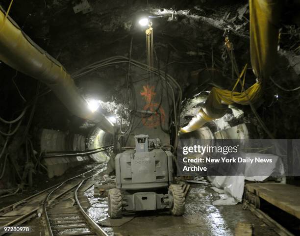 Croton Water Filtration Plant. Inside tunnels that will be used for water movement. Two tunnels side by side one for treated water one for untreated...