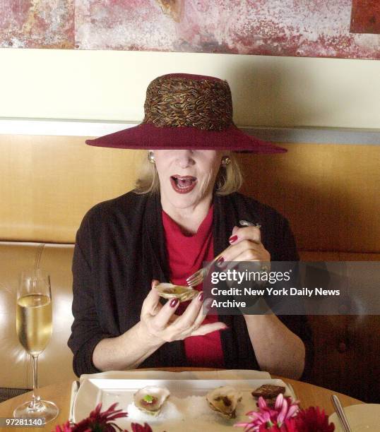 Food critic Gael Greene at Jean Georges restaurant.