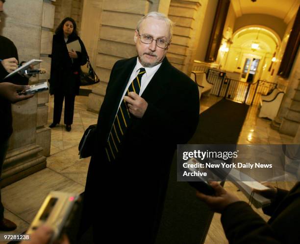 John Mattingly, Commissioner of the Administration for Children's Services, speaks to reporters at City Hall. His agency is under fire regarding the...