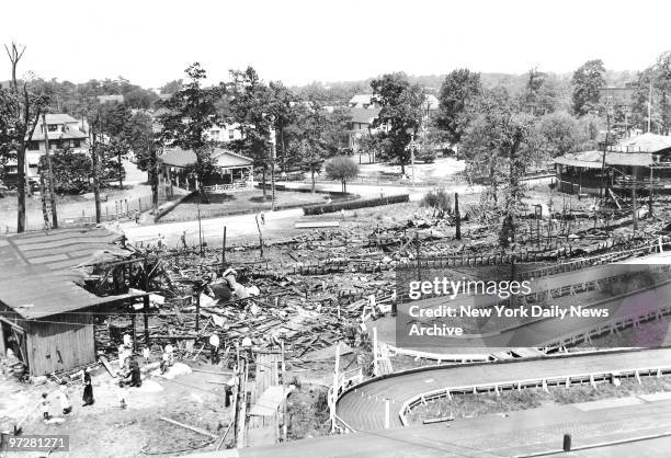 The morning after at Palisades Amusement Park atop the Hudson Cliffs, usually the haven of wholesale fund, presents this said picture now. It was...