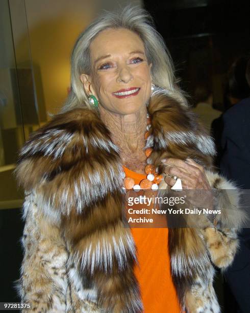 Nan Kempner at the Calvin Klein's Madison Ave store where the Society of memorial Sloan-Kettering Cancer Center held a benefit celebrating Bryan...