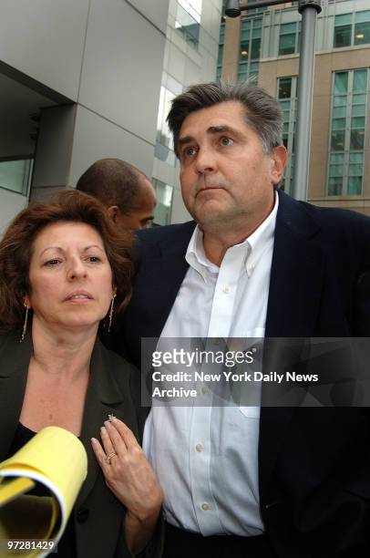 Nancy and Michael Fisher leave Brooklyn Supreme Court after Antonio Russo, one of two men who were tried for killing their son, Mark Fisher, was...