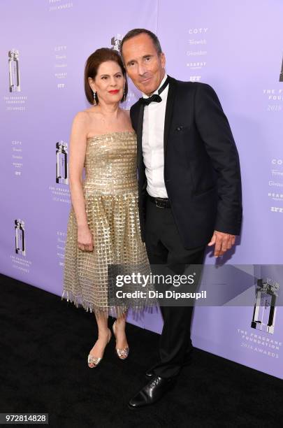 President, The Fragrance Foundation Linda G. Levy and Master Perfumer, Firmenich, Recipient, Lifetime Perfumer Achievement Award Olivier Cresp attend...