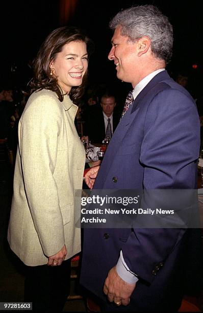 Nancy Kerrigan and husband Jerry Solomon at People magazine dinner following concert at Manhattan Center.