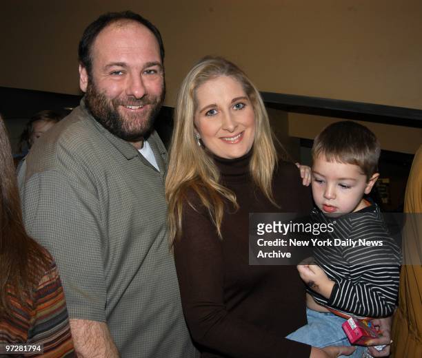 James Gandolfini, wife Marcy and son Michael arrive for the New York premiere of "The Wild Thornberrys Movie" at the Beekman Theater. The Gandolfinis...
