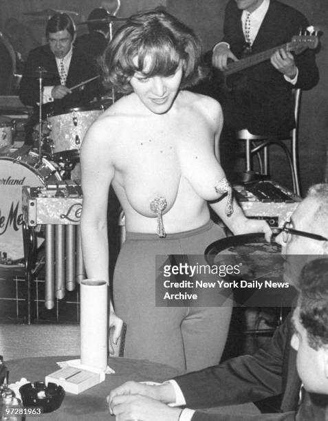 Former actress Mary Rooney working at the Crystal Room as a topless waitress.