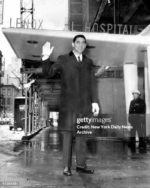 Former Alabama quarterback Joe Namath, who was obtained by New York Jets' waves as he enters Lenor HIll Hospital. Joe will undergo routine surgery...