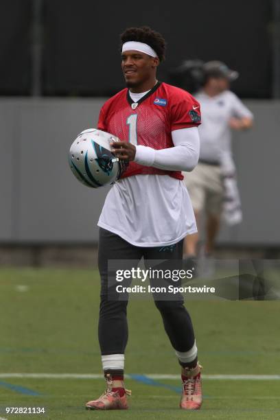 Cam Newton during the Carolina Panthers minicamp on June 12 at the Carolina Panthers practice facility in Charlotte, N.C.