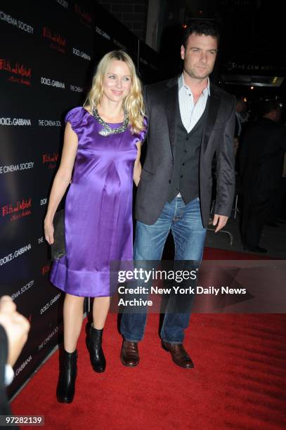 Naomi Watts and Liev Schreiber at the Cinema Society Screening ..of Madonna's " Filth And Wisdom " held at the Landmark Sunshine