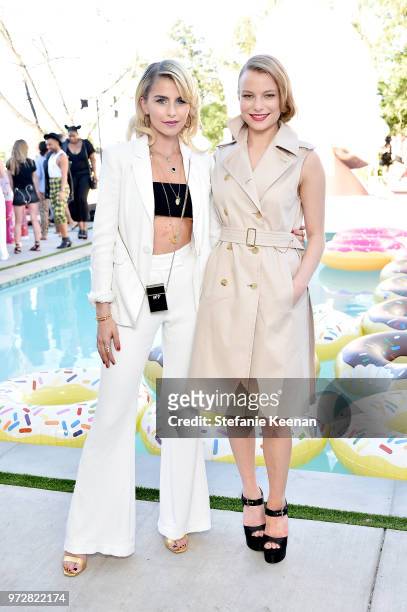 Caro Daur and Danielle Lauder attend MAC Cosmetics Oh Sweetie Lipcolour Launch Party in Beverly Hills on June 12, 2018 in Beverly Hills, California.