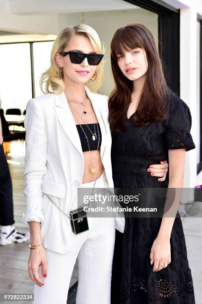 Caro Daur and Sonia Ben Ammar attend MAC Cosmetics Oh Sweetie Lipcolour Launch Party in Beverly Hills on June 12, 2018 in Beverly Hills, California.