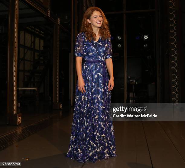 Melissa Benoist backstage after her opening night debut in 'Beautiful-The Carole King Musical' at the Stephen Sondheim on June 12, 2018 in New York...